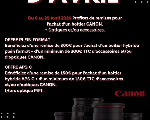 Offres d'avril canon